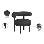 Bordeaux Boucle Fabric Upholstered Accent Chair in Black