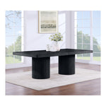 Belinda 96" / 144" Solid Wood And Oak Veneer Dining Table (3 Boxes) in Black