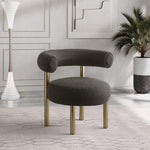 Bordeaux Boucle Fabric Upholstered Accent Chair in Brown
