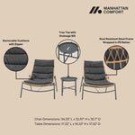 Sunset 3-Piece Conversation Set in Gray