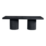 Belinda 96" / 144" Solid Wood And Oak Veneer Dining Table (3 Boxes) in Black