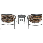 Sunset 3-Piece Conversation Set in Gray