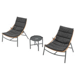 Sunset 3-Piece Conversation Set in Gray