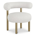 Bordeaux Boucle Fabric Upholstered Accent Chair in Cream