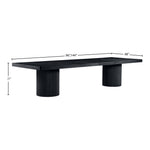 Belinda 96" / 144" Solid Wood And Oak Veneer Dining Table (3 Boxes) in Black