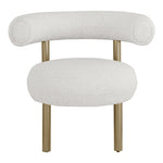 Bordeaux Boucle Fabric Upholstered Accent Chair in Cream