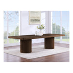Belinda 96" / 144" Solid Wood And Oak Veneer Dining Table (3 Boxes) in Brown
