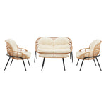 Pine 4-Piece Conversation Set in Cream