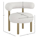 Bordeaux Boucle Fabric Upholstered Accent Chair in Cream