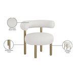 Bordeaux Boucle Fabric Upholstered Accent Chair in Cream