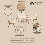 Pine 4-Piece Conversation Set in Cream
