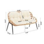 Pine 4-Piece Conversation Set in Cream
