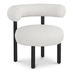 Bordeaux Boucle Fabric Upholstered Accent Chair in Cream