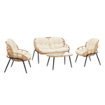 Pine 4-Piece Conversation Set in Cream