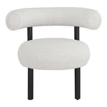 Bordeaux Boucle Fabric Upholstered Accent Chair in Cream