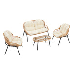Pine 4-Piece Conversation Set in Cream