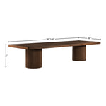 Belinda 96" / 144" Solid Wood And Oak Veneer Dining Table (3 Boxes) in Brown