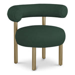 Bordeaux Boucle Fabric Upholstered Accent Chair in Green