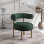 Bordeaux Boucle Fabric Upholstered Accent Chair in Green