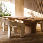 Belinda 96" / 144" Solid Wood And Oak Veneer Dining Table (3 Boxes) in Natural