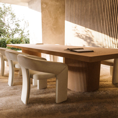 Belinda Solid Wood And Oak Veneer Dining Table