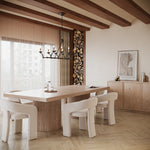 Belinda 96" / 144" Solid Wood And Oak Veneer Dining Table (3 Boxes) in Natural