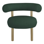 Bordeaux Boucle Fabric Upholstered Accent Chair in Green