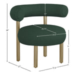 Bordeaux Boucle Fabric Upholstered Accent Chair in Green