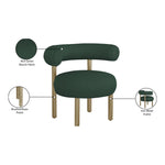 Bordeaux Boucle Fabric Upholstered Accent Chair in Green