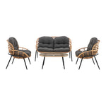 Pine 4-Piece Conversation Set in Gray