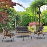 Pine 4-Piece Conversation Set in Gray