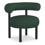 Bordeaux Boucle Fabric Upholstered Accent Chair in Green