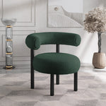 Bordeaux Boucle Fabric Upholstered Accent Chair in Green