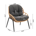 Pine 4-Piece Conversation Set in Gray