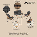 Pine 4-Piece Conversation Set in Gray