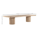Belinda 96" / 144" Solid Wood And Oak Veneer Dining Table (3 Boxes) in Natural