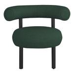 Bordeaux Boucle Fabric Upholstered Accent Chair in Green