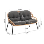 Pine 4-Piece Conversation Set in Gray