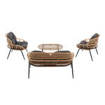 Pine 4-Piece Conversation Set in Gray