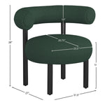 Bordeaux Boucle Fabric Upholstered Accent Chair in Green