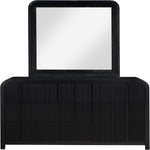 Fluted Solid Wood And Oak Veneer Dresser in Black