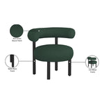 Bordeaux Boucle Fabric Upholstered Accent Chair in Green