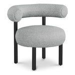 Bordeaux Boucle Fabric Upholstered Accent Chair in Grey