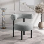 Bordeaux Boucle Fabric Upholstered Accent Chair in Grey