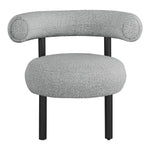 Bordeaux Boucle Fabric Upholstered Accent Chair in Grey