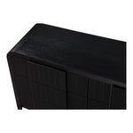 Fluted Solid Wood And Oak Veneer Dresser in Black