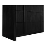 Fluted Solid Wood And Oak Veneer Dresser in Black