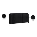 Fluted Solid Wood And Oak Veneer Dresser in Black