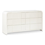 Fluted Solid Wood And Oak Veneer Dresser in Cream