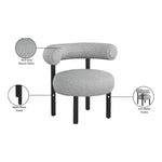 Bordeaux Boucle Fabric Upholstered Accent Chair in Grey